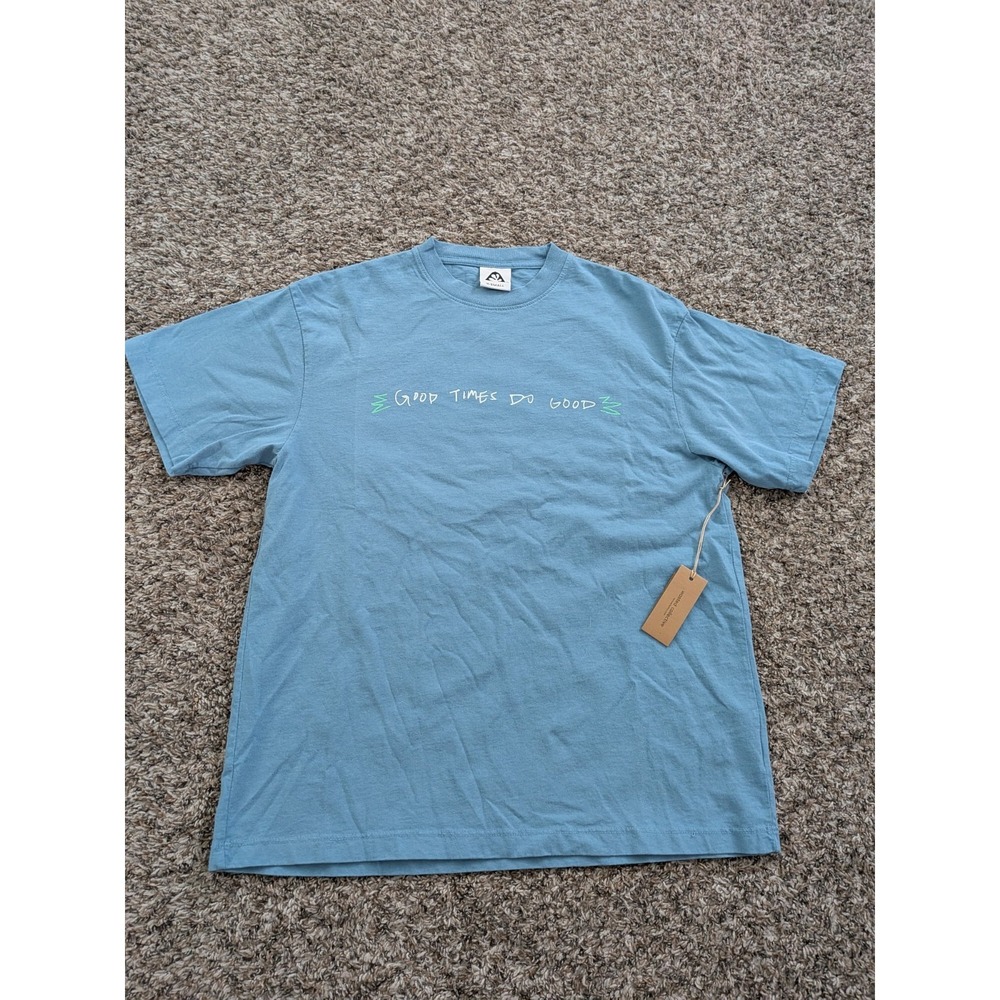 Wasted Collective Good Times Do Good‎ Logo T Shirt XS BLUE NWT USA Streetwear